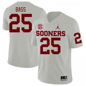 Men Andy Bass White OU Sooners 2024 SEC Conference College Football #25 Jersey 591698-151