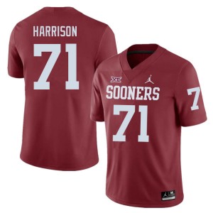Men Anton Harrison Crimson OU Sooners College Football #71 Jersey 875956-722