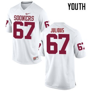Youth Ashton Julious White OU Sooners College Football #67 Jersey 687853-298