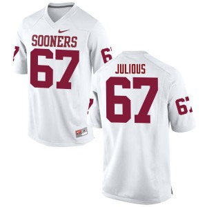 Men Ashton Julious White OU Sooners College Football #67 Jersey 531438-380