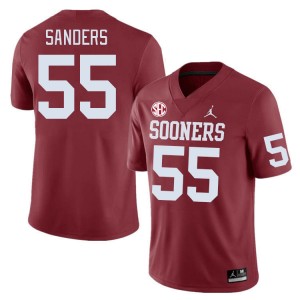 Men Ashton Sanders Crimson Sooners 2024 SEC Conference #55 Jersey 803760-356