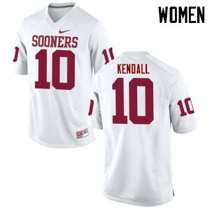 Women Austin Kendall White Oklahoma Sooners College Football #10 Jersey 955557-606