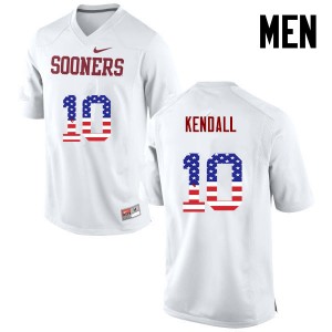 Men Austin Kendall White Oklahoma College Football USA Flag Fashion #10 Jersey 178083-725