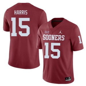 Men Ben Harris Crimson OU Sooners College Football #15 Jersey 110920-376