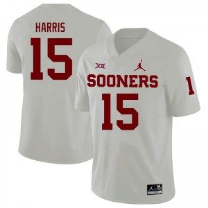 Men Ben Harris White Sooners College Football #15 Jersey 135584-894