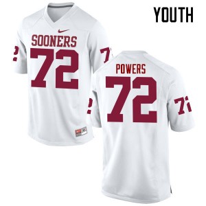 Youth Ben Powers White Oklahoma College Football #72 Jersey 757813-252