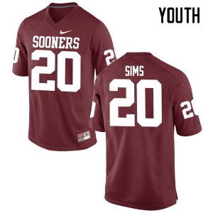 Youth Billy Sims Crimson OU Sooners College Football #20 Jersey 216723-845