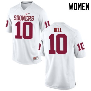 Women Blake Bell White Oklahoma College Football #10 Jersey 101232-559