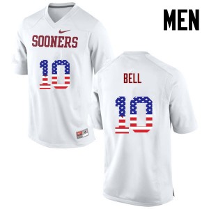 Men Blake Bell White Sooners College Football USA Flag Fashion #10 Jersey 117848-473