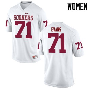 Women Bobby Evans White Oklahoma College Football #71 Jersey 103344-428