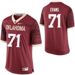 Men Bobby Evans Crimson Oklahoma Sooners College Football #71 Jersey 104043-419
