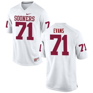 Men Bobby Evans White Oklahoma College Football #71 Jersey 328483-469