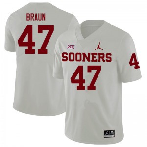 Men Brady Braun White Sooners College Football #47 Jersey 125004-157