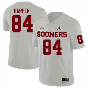Men Brandon Harper White OU Sooners College Football #84 Jersey 609997-493