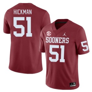 Men Branson Hickman Crimson Oklahoma Sooners 2024 SEC Conference #51 Jersey 300073-108
