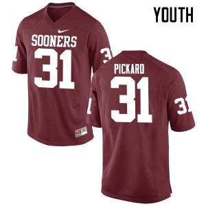 Youth Braxton Pickard Crimson Sooners College Football #31 Jersey 796151-638