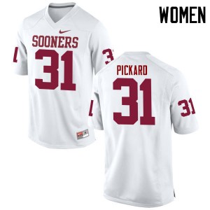 Women Braxton Pickard White OU Sooners College Football #31 Jersey 295289-688