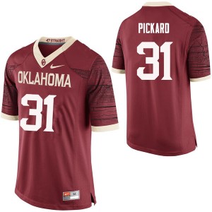 Men Braxton Pickard Crimson Sooners College Football #31 Jersey 951472-331