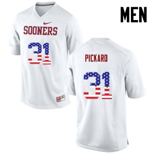 Men Braxton Pickard White Sooners College Football USA Flag Fashion #31 Jersey 954036-610