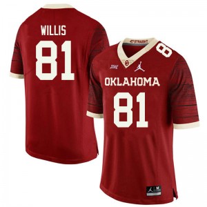 Men Brayden Willis Retro Oklahoma Jordan Brand College Football #81 Jersey 698146-295