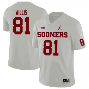 Men Brayden Willis White Oklahoma Sooners Jordan Brand College Football #81 Jersey 666874-791