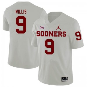 Men Brayden Willis White OU Sooners College Football #9 Jersey 310341-230