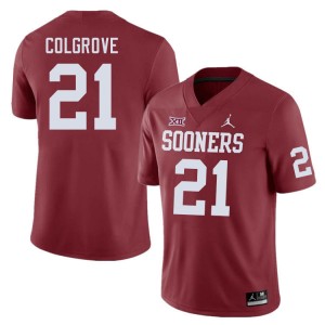 Men Braylon Colgrove Crimson OU Sooners College Football #21 Jersey 114844-666