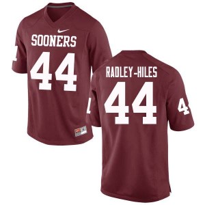 Men Brendan Radley-Hiles Crimson Oklahoma Sooners College Football #44 Jersey 426043-179