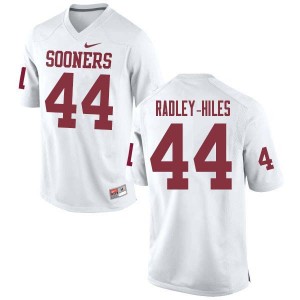 Men Brendan Radley-Hiles White Oklahoma Sooners College Football #44 Jersey 384553-225