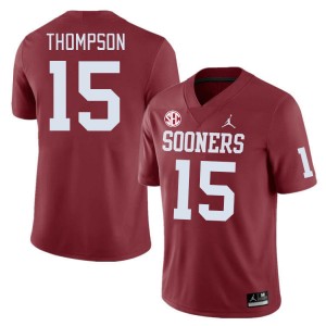 Men Brenen Thompson Crimson OU Sooners 2024 SEC Conference #15 Jersey 326534-223
