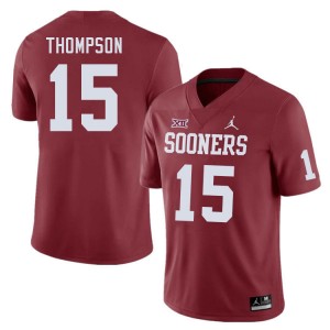 Men Brenen Thompson Crimson Oklahoma College Football #15 Jersey 526276-221