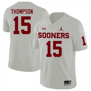 Men Brenen Thompson White OU Sooners College Football #15 Jersey 547396-148