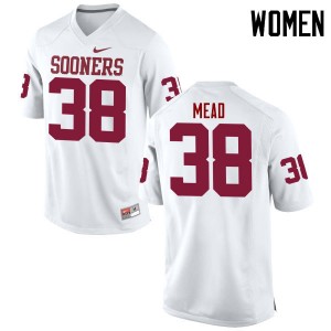 Women Bryan Mead White Oklahoma College Football #38 Jersey 591744-293