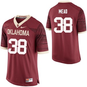 Men Bryan Mead Crimson OU Sooners College Football #38 Jersey 980461-792