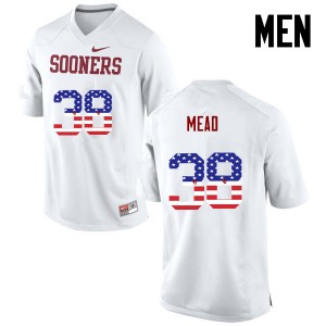 Men Bryan Mead White OU College Football USA Flag Fashion #38 Jersey 539132-432