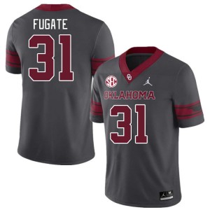 Men Cale Fugate Charcoal OU Sooners 2024 SEC Conference #31 Jersey 710152-897