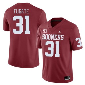 Men Cale Fugate Crimson OU 2024 SEC Conference #31 Jersey 546326-439