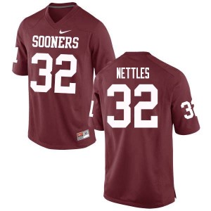 Men Caleb Nettles Crimson Sooners College Football #32 Jersey 475148-469