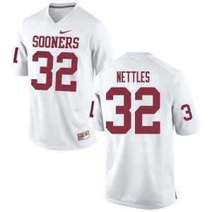 Men Caleb Nettles White OU College Football #32 Jersey 540023-736