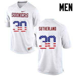 Men Calum Sutherland White Oklahoma College Football USA Flag Fashion #30 Jersey 247413-970