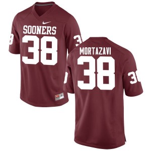 Men Cameron Mortazavi Crimson OU Sooners College Football #38 Jersey 454748-212