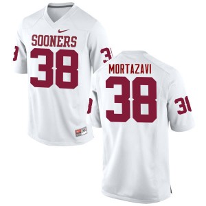 Men Cameron Mortazavi White Oklahoma College Football #38 Jersey 744078-267