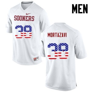 Men Cameron Mortazavi White OU College Football USA Flag Fashion #38 Jersey 499375-807