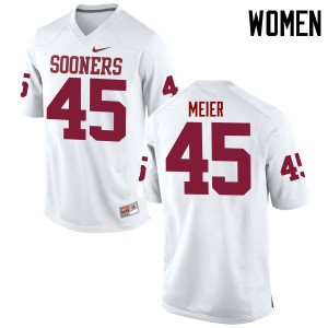 Women Carson Meier White OU College Football #45 Jersey 265225-735