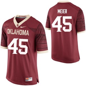 Men Carson Meier Crimson Oklahoma College Football #45 Jersey 135008-949