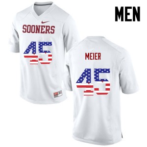 Men Carson Meier White Oklahoma Sooners College Football USA Flag Fashion #45 Jersey 804393-969
