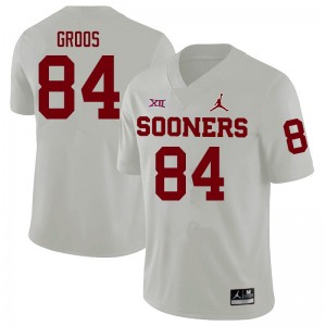 Men Carsten Groos White Oklahoma Sooners College Football #84 Jersey 110343-312