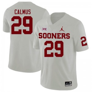 Men Casen Calmus White OU College Football #29 Jersey 535080-938
