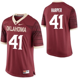 Men Casey Harper Crimson OU College Football #41 Jersey 474343-652