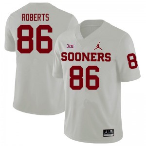 Men Cedric Roberts White Oklahoma College Football #86 Jersey 748467-640
